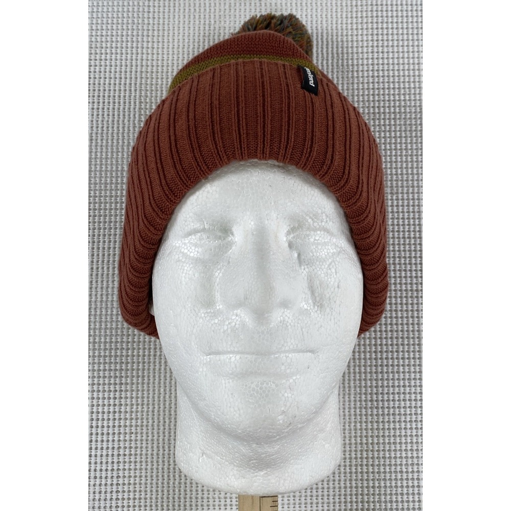 Patagonia Powder Town Pom Beanie Park Stripe Knit Spanish Red - Picture 6 of 9